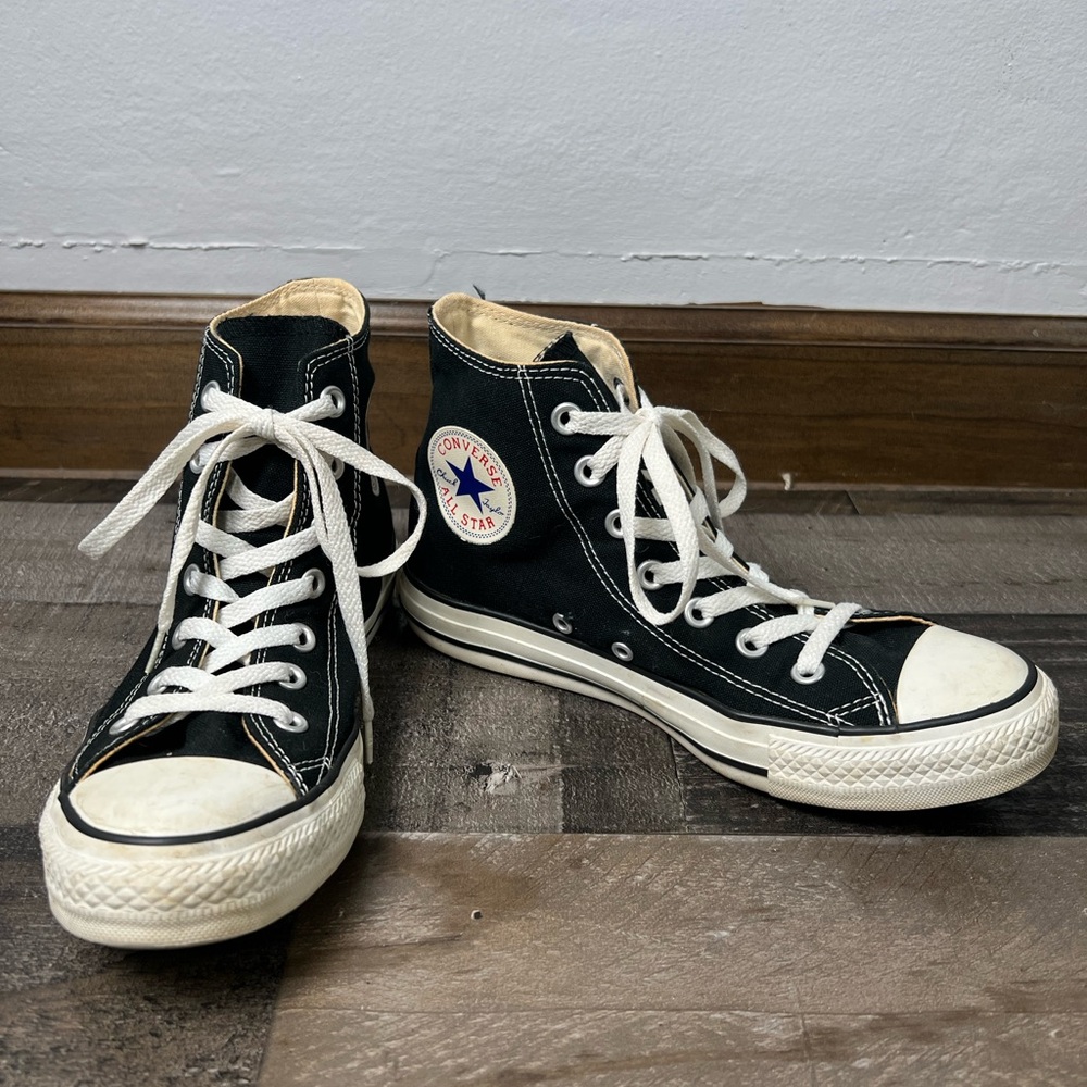 Converse Black and Cream High-Tops
